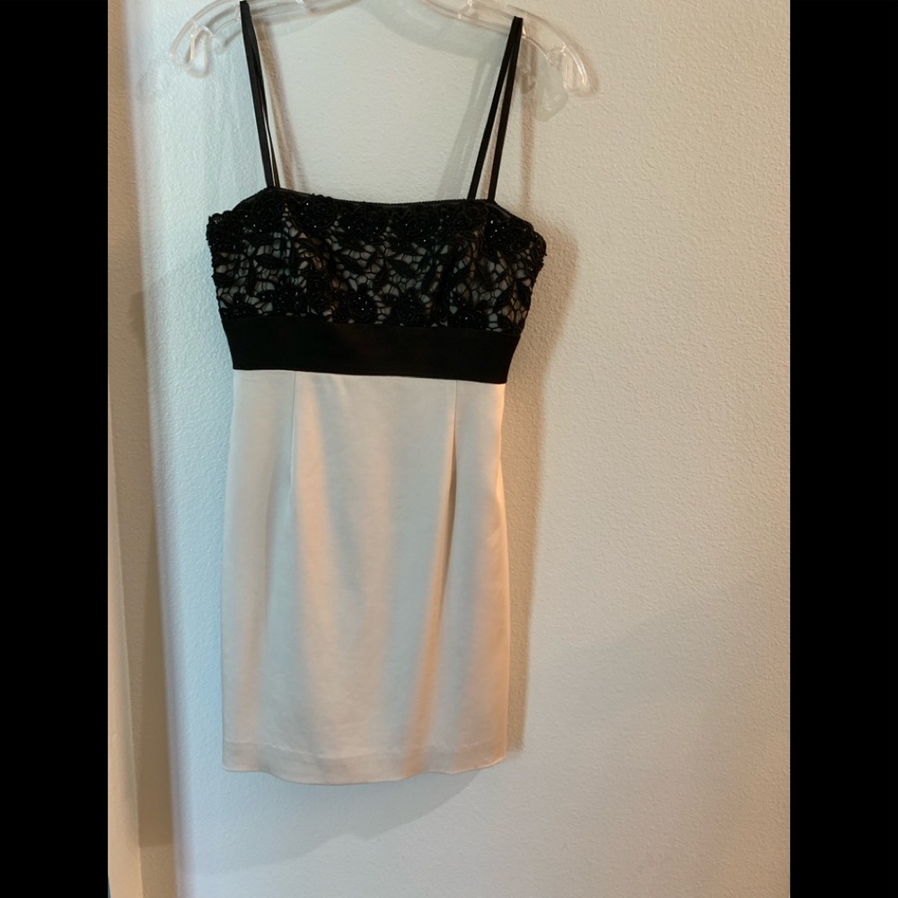 Strapless Crocheted top BCBG cocktail dress!